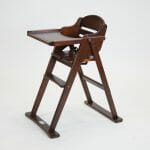 babyhood Timber Folding High Chair - Chocolate