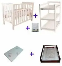 Babyhood Milano Cot 5 Pce Package Deal White No Text