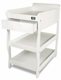 babyhood Sleigh Change Table With Draw white open