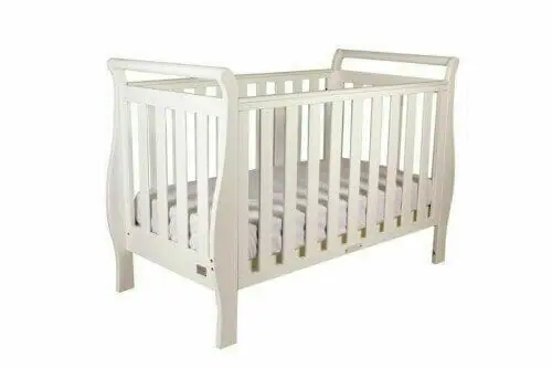 Babyhood Georgia Sleigh Cot White Babyhood Georgia Sleigh Cot White