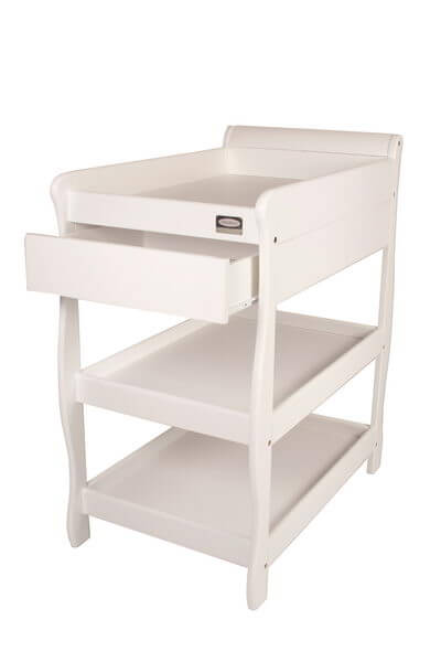 Babyhood Sleigh Change Table with Drawer White