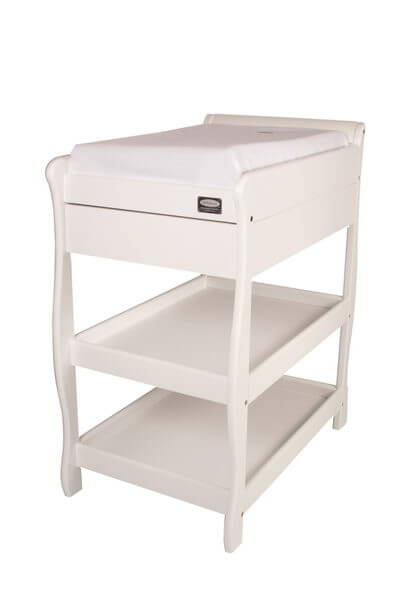 Babyhood Sleigh Change Table with Drawer White
