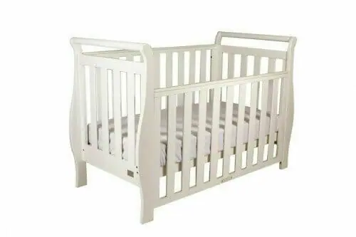 Babyhood Georgia Sleigh Cot White Babyhood Georgia Sleigh Cot White