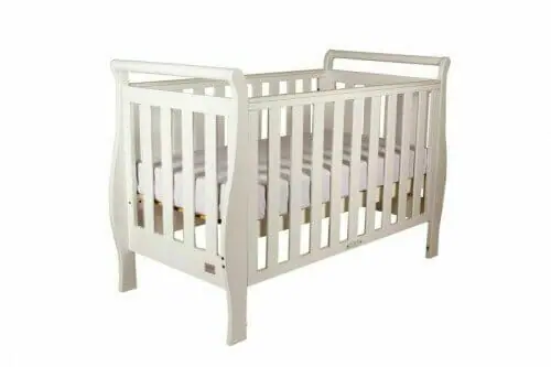Babyhood Georgia Sleigh Cot White Bassinet Level Babyhood Georgia Sleigh Cot White Bassinet Level