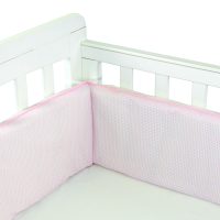 Babyhood Cot Bumper 3 sided Pale Pink Gingham