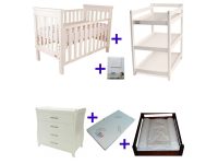 Babyhood Milano Cot 6 Pce Package Deal White No Text