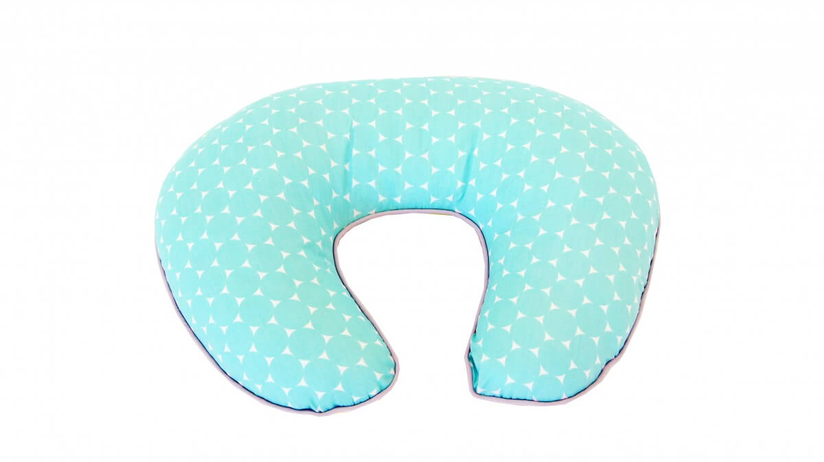 Up In The Sky Nursing Pillow Turquoise Stripe Side A