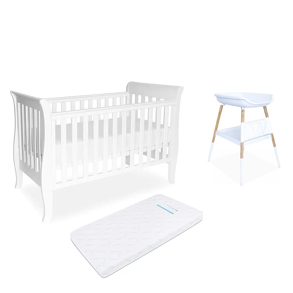 Babyhood Classic Sleigh Cot 4 Pce Cot Package Deal 1