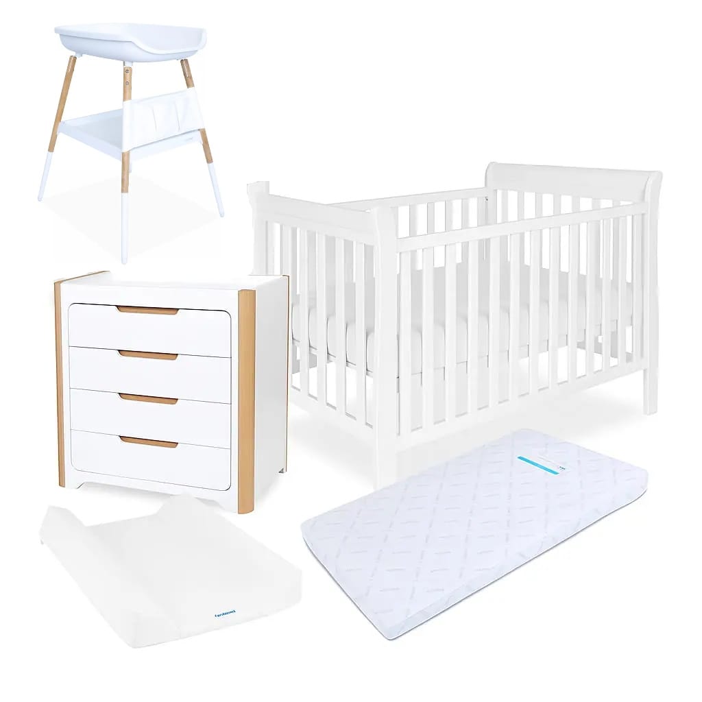 Babyhood Classic Sleigh 5 Pce Cot Package Deal