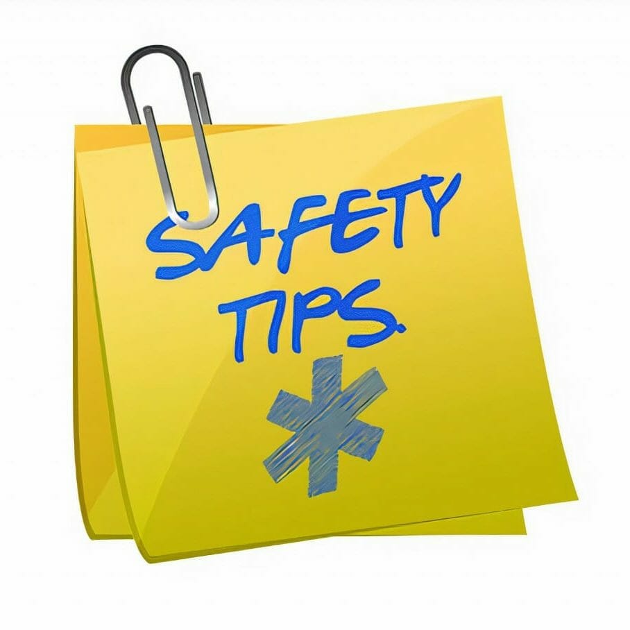 Safety Tips Post It Sign Photos V2 X4
