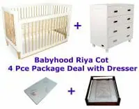 Babyhood Riya Cot Package Deal 4 Pce with Dresser