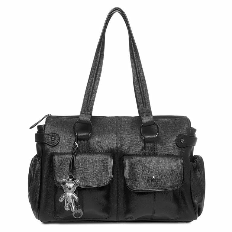 Il Tutto Mia Leather Tote Baby Bag BLACK Bubs n Grubs