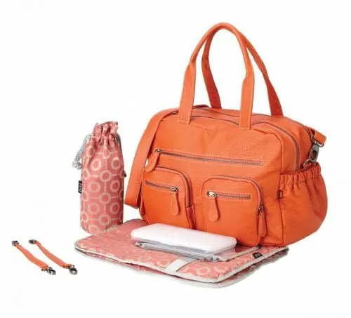 OiOi Tangerine Faux Buffalo Carry All Nappy Bag Accessories