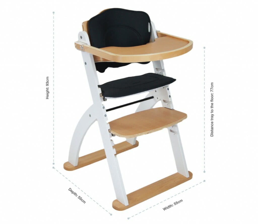 Kaylula Ava High Chair Diagram Assembled Size