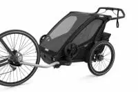 Thule Chariot Sport 2 Midnight Black Attached To Bike