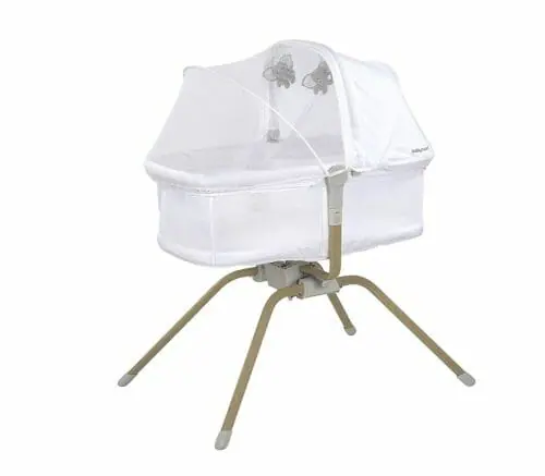 Babyhood Rocking Travel Bassinet Angled White Babyhood Rocking Travel Bassinet Angled White