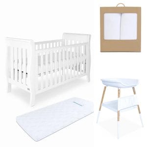 Babyhood Georgia Sleigh Cot 5 Pce Cot Package Deal