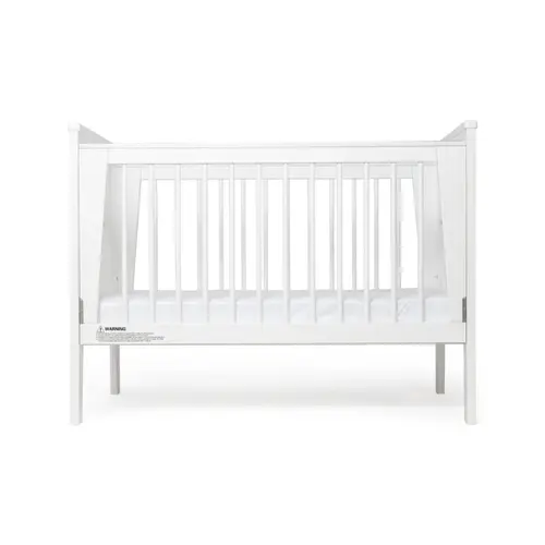 Grotime Emma Cot White Lowered Base Front Grotime Emma Cot White Lowered Base Front