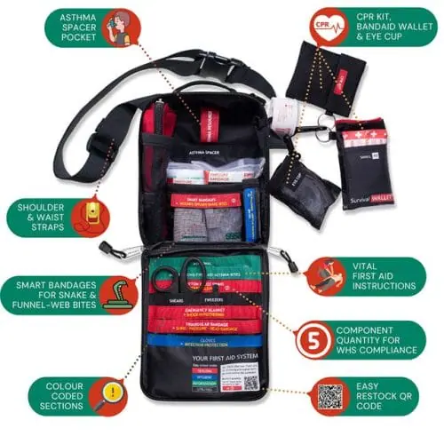 Survival Grab & Go First Aid Kit Key Features Survival Grab & Go First Aid Kit Key Features