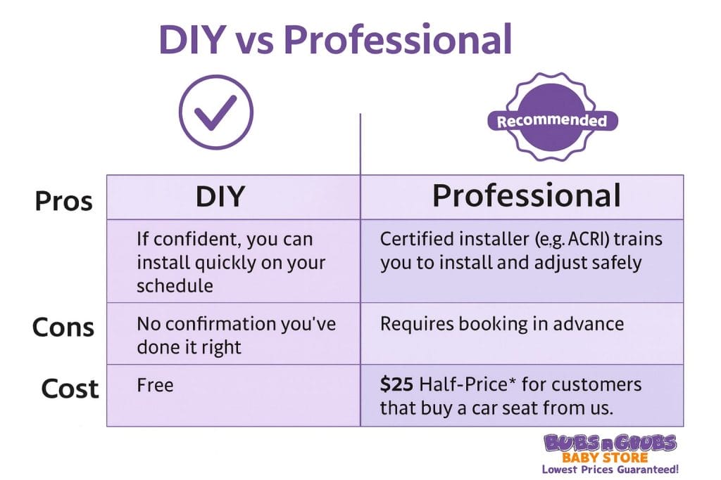 Car Seat Fitting DIY Vs Professional Pros Cons
