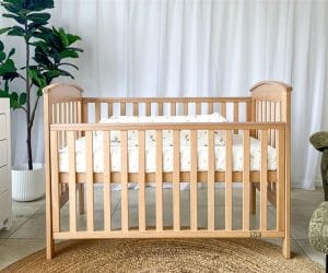 Babyhood Classic Curve Cot Driftwood Lifestyle 3