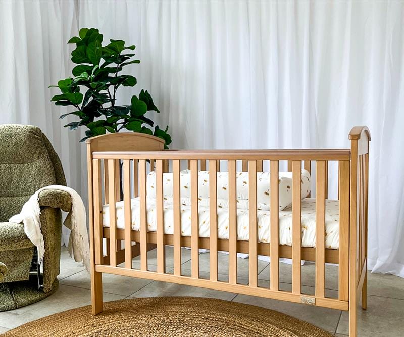 Babyhood Classic Curve Cot Driftwood Lifestyle 5