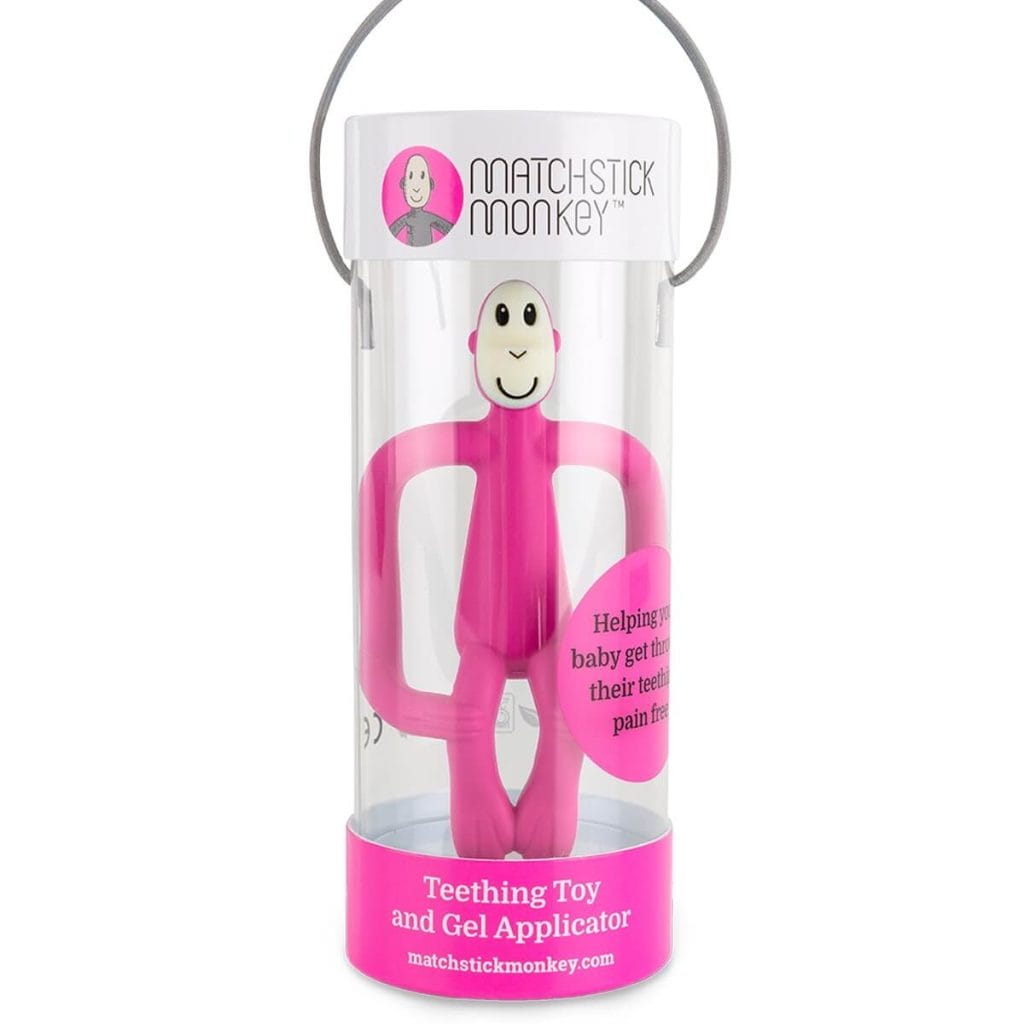 Matchstick Monkey Teething Toy And Gel Applicator Pink (4)