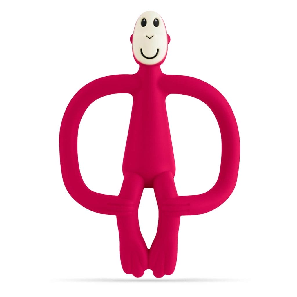 Matchstick Monkey Teething Toy And Gel Applicator Rubine