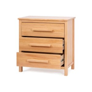 Grotime 3 Drawer Chest Natural Drawers Open
