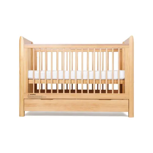 Grotime Corby Cot Natural Front Base Lowered Grotime Corby Cot Natural Front Base Lowered
