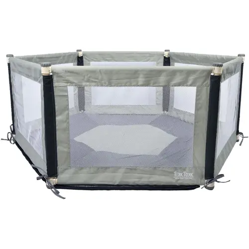 Tikktokk Pokano Fabric Hexagonal Playpen & Mat Grey Tikktokk Pokano Fabric Hexagonal Playpen & Mat Grey