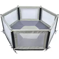 Tikktokk Pokano Fabric Hexagonal Playpen & Mat Grey Top View Tikktokk Pokano Fabric Hexagonal Playpen & Mat Grey Top View