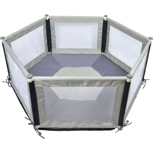 Tikktokk Pokano Fabric Hexagonal Playpen & Mat Grey Top View Tikktokk Pokano Fabric Hexagonal Playpen & Mat Grey Top View
