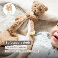 Nattou Teddy Baby Comfort Blanket With Cuddle Toy Doudou Bear Features