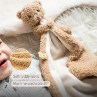 Nattou Teddy Baby Comfort Blanket With Cuddle Toy Doudou Bear Machine Washable
