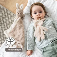Nattou Teddy Baby Comfort Blanket With Cuddle Toy Doudou Bunny Gift