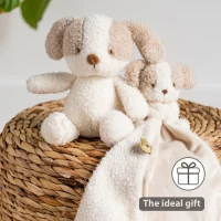 Nattou Teddy Baby Plush Dog 25 Cm White Beige Gift