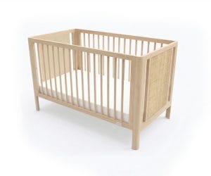 Babyhood Aliya Rattan Cot Driftwood Lowered Base