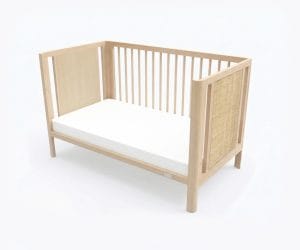 Babyhood Aliya Rattan Cot Driftwood Toddler Bed Configuration