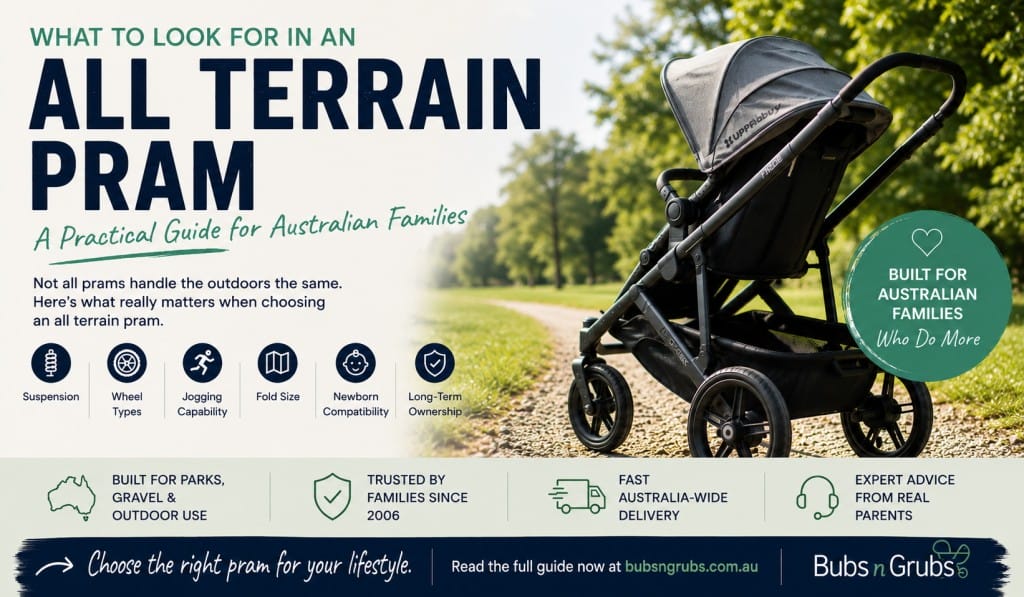 What To Look For In An All Terrain Pram | Bubs n Grubs Baby Store