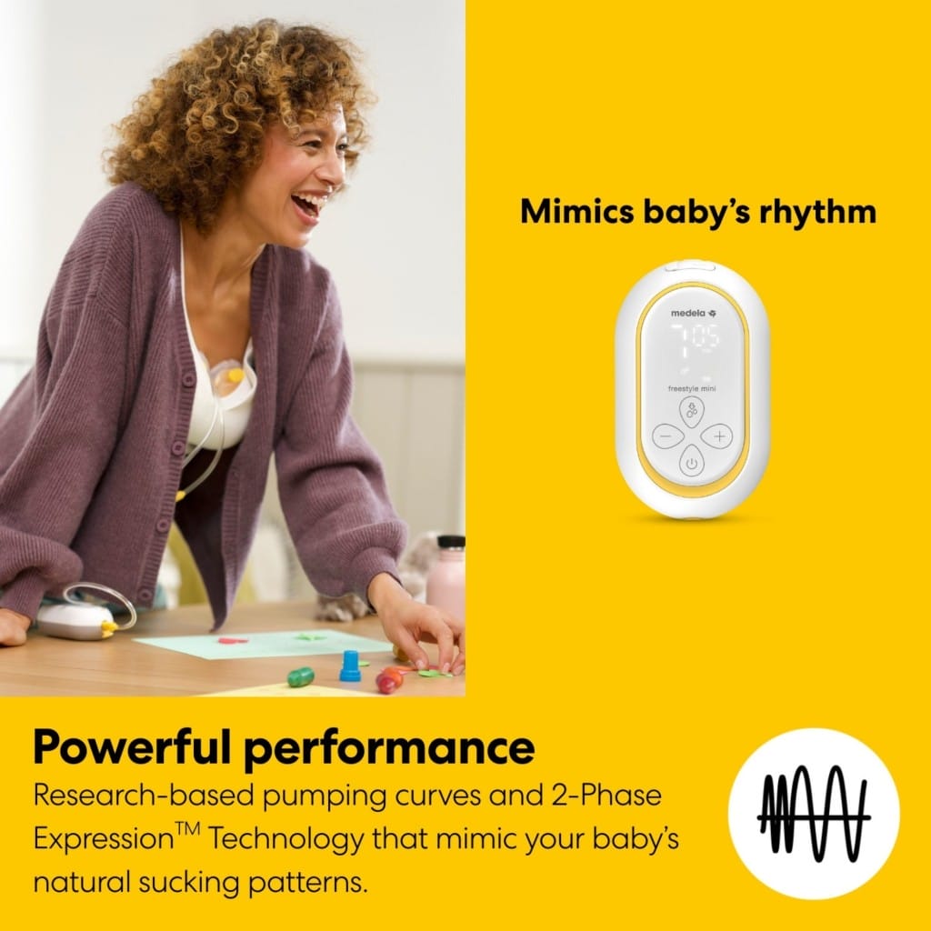 Medela Freestyle Mini Hands Free Single Electric Breast Pump Mimics Rhythm