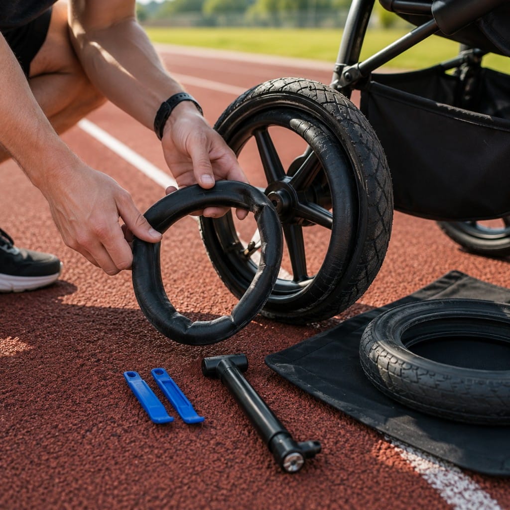 Changing A Tube On Air Filled Pram Tyre