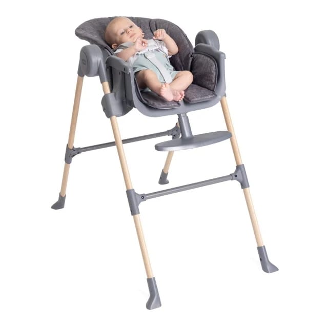 Chicco Polly Essential High Chair Coal Reclined With Child