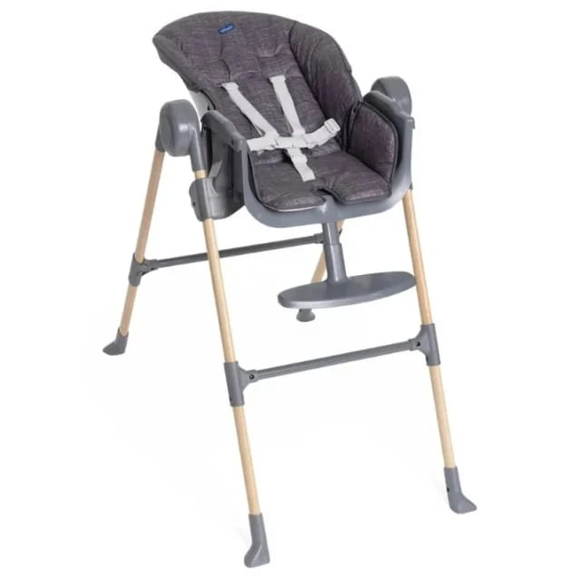 Chicco Polly Essential High Chair Coal Reclined