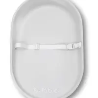 Bubble Cuddle Changing Mat in Grey viewed from above with safety strap