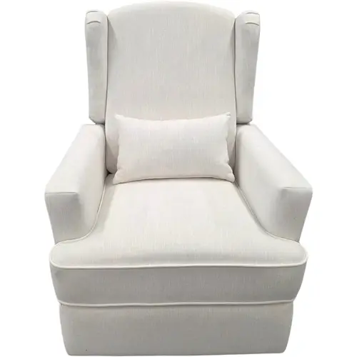 GroTime Archer Electric Recliner Glider Chair in Buttermilk with matching pillow