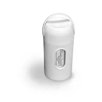 White Magic nappy bin bag dispenser with carry handle raised and bag roll visible