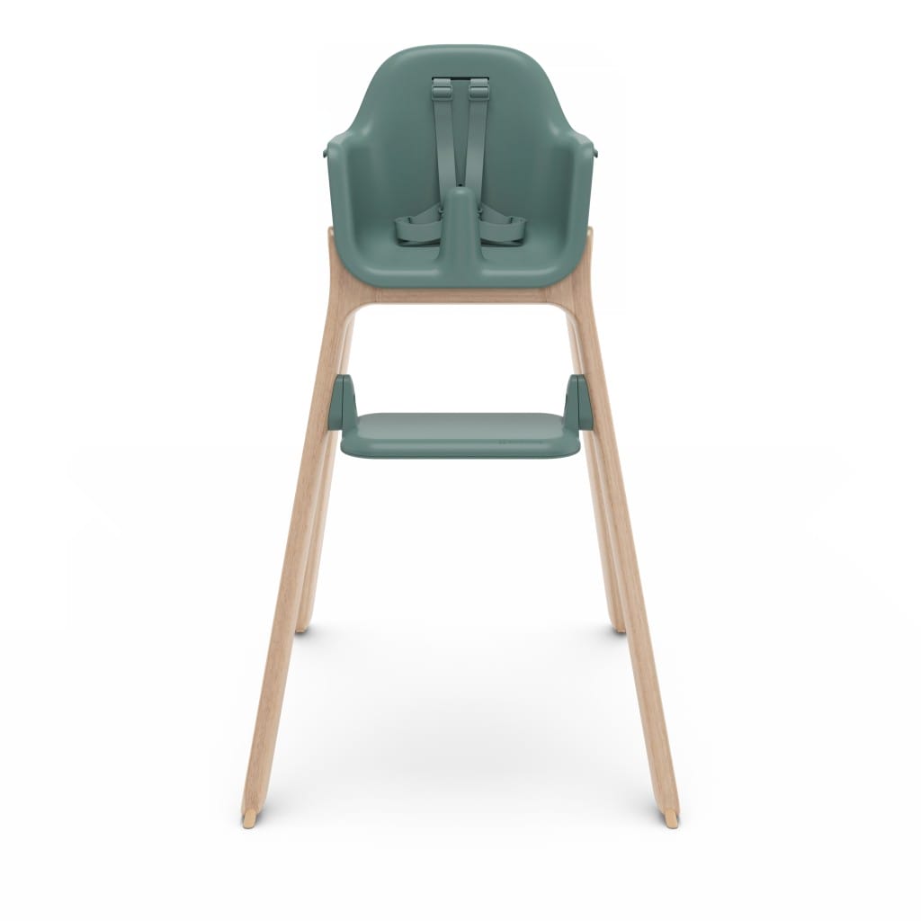 Uppababy Ciro V2 Highchair Betsy Spruce Green Light Frame Front No Tray Footrest Low