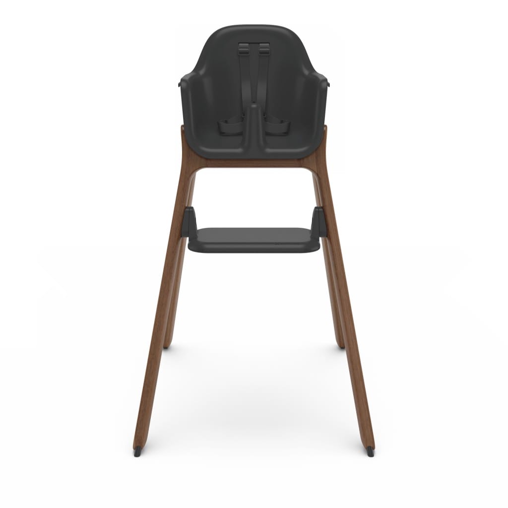 Uppababy Ciro V2 Highchair Mason Black Walnut Frame Front No Tray Footrest Low