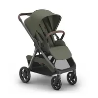 Uppababy Kona Pram Evelyn Meadow Green Graphite Frame Chestnut Leather Three Quarter Right